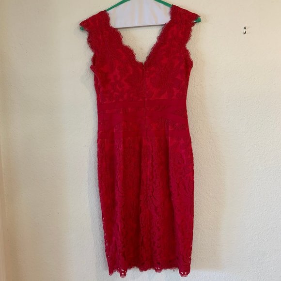 Red Tadashi Shoji cocktail dress - size 6 - Picture 2 of 4